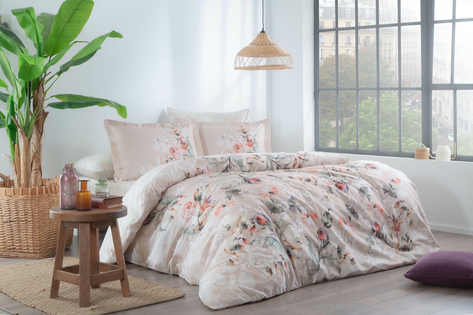 Комплект постельного белья евро TAC DIG.SATEN NV.TK REMUS CK V01-BEJ