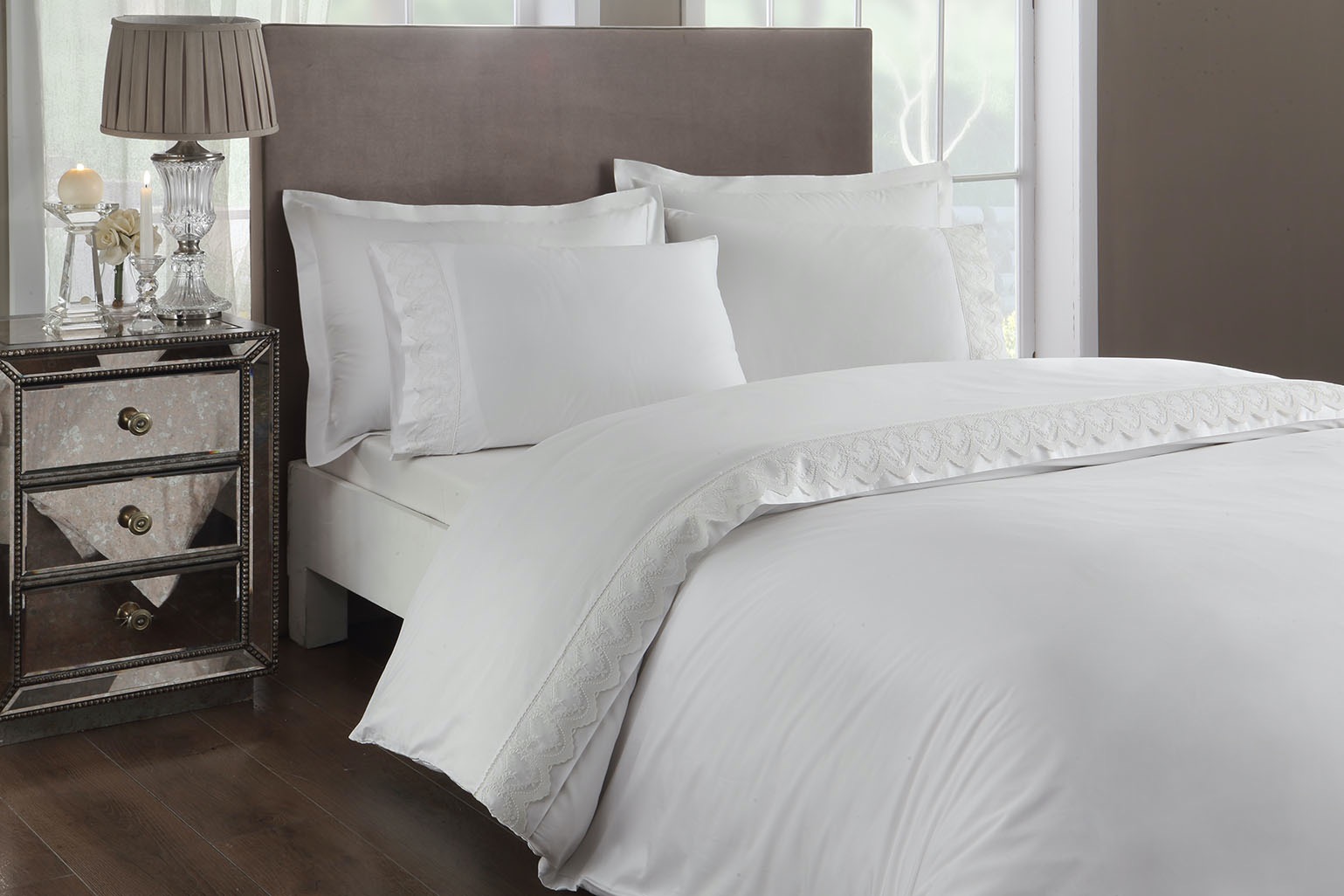 Комплект постельного белья TAC TSS NEV.TK SANDRINO CK BEYAZ