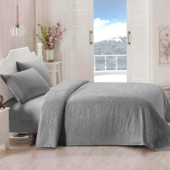 Махрове покривало/простирадло TAC YATAK ORTUSU KADIFE LYON 220X200 ANTRASIT