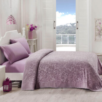 Махрове покривало/простирадло TAC YATAK ORTUSU KADIFE LYON 220X200 ORKIDE