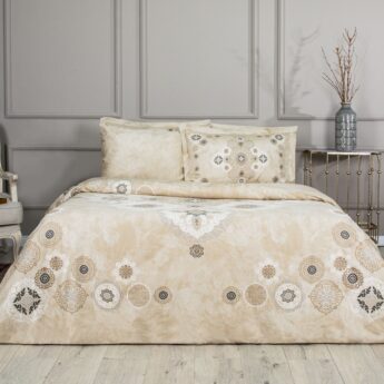 Двуспальный евро комплект TAC SATEN DELUX NV.TK DIONE CK V01-KAHVE